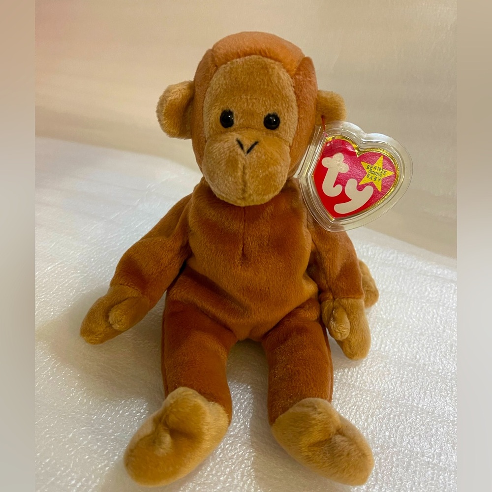 TY Beanie Baby Bongo the Monkey (1995) – Excellent Condition – Tag Protector